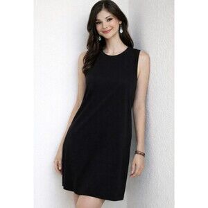 Maurices Sz Medium Black T Shirt Dress Knee Length Sleeveless Pull Over Casual